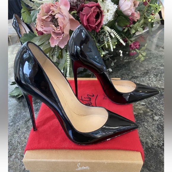 Louboutin So Kate Black Patent 4.8 inch Stilettos Euro 40 - Picture 2 of 8